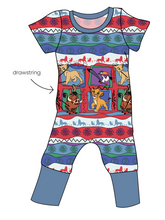 Load image into Gallery viewer, 90s Lion Quilt Grow With Me Pants And Shorts Romper