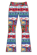 Load image into Gallery viewer, 90s Lion Quilt Kids Flared Leggings