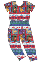 Load image into Gallery viewer, 90s Lion Quilt Kids Ivy Pants Length Romper