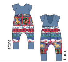 Load image into Gallery viewer, 90s Lion Quilt Low Back Romper and Bubble Romper