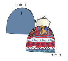 Load image into Gallery viewer, 90s Lion Quilt Slouchy Beanie (Reversible!)