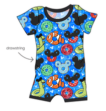 Load image into Gallery viewer, Floatie Mouse Ears Grow With Me Pants And Shorts Romper