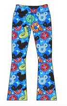 Load image into Gallery viewer, Floatie Mouse Ears Kids Flared Leggings