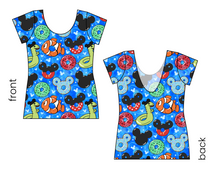 Load image into Gallery viewer, Floatie Mouse Ears Ladies' Low Back Ballerina Tee