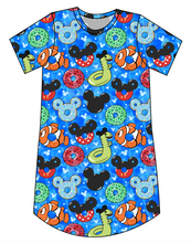 Load image into Gallery viewer, Floatie Mouse Ears Ladies' T-Shirt Dress