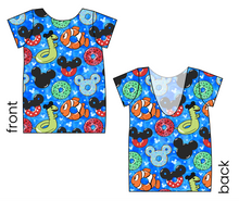 Load image into Gallery viewer, Floatie Mouse Ears Low Back Ballerina Tee