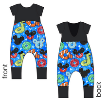 Load image into Gallery viewer, Floatie Mouse Ears Low Back Romper and Bubble Romper