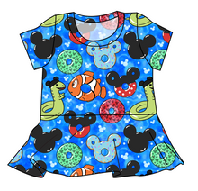 Load image into Gallery viewer, Floatie Mouse Ears Peplum Top