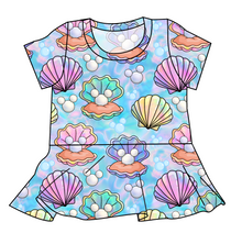 Load image into Gallery viewer, Pearly Mouse Ears Peplum Top