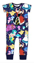 Load image into Gallery viewer, Down the Rabbit Hole Bennett Pants and Shorts Length T-Shirt Romper