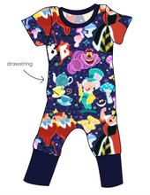 Load image into Gallery viewer, Down the Rabbit Hole Grow With Me Pants And Shorts Romper
