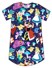 Load image into Gallery viewer, Down the Rabbit Hole Ladies' T-Shirt Dress