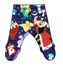 Load image into Gallery viewer, Down the Rabbit Hole Newborn Footed Pants