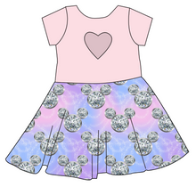 Load image into Gallery viewer, Diamond Ears Molly Heart Back Twirly Dress