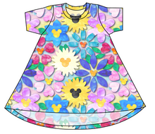 Load image into Gallery viewer, Mickey Flowers Basic T-Shirt Dress