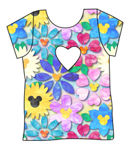 Load image into Gallery viewer, Mickey Flowers Cambria Heart Back Tee