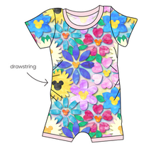 Load image into Gallery viewer, Mickey Flowers Grow With Me Pants And Shorts Romper