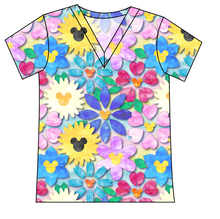 Load image into Gallery viewer, Mickey Flowers Ladies' Slouchy V-Neck Tee