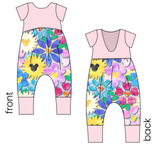 Load image into Gallery viewer, Mickey Flowers Low Back Romper and Bubble Romper