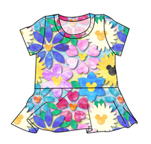 Load image into Gallery viewer, Mickey Flowers Peplum Top