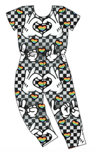 Load image into Gallery viewer, Mickey Love Signs Kids Ivy Pants Length Romper