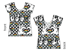 Load image into Gallery viewer, Mickey Love Signs Ladies' Low Back Ballerina Tee