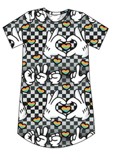 Load image into Gallery viewer, Mickey Love Signs Ladies' T-Shirt Dress