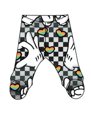 Load image into Gallery viewer, Mickey Love Signs Newborn Footed Pants