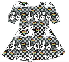 Load image into Gallery viewer, Mickey Love Signs Prairie Dress