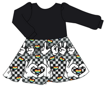 Load image into Gallery viewer, Mickey Love Signs Prairie Dress