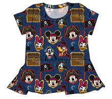 Load image into Gallery viewer, Pirate Pals Ladies' Peplum Top