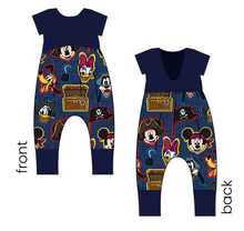 Load image into Gallery viewer, Pirate Pals Low Back Romper and Bubble Romper