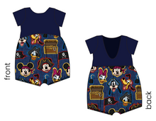 Load image into Gallery viewer, Pirate Pals Low Back Romper and Bubble Romper