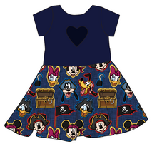 Load image into Gallery viewer, Pirate Pals Molly Heart Back Twirly Dress