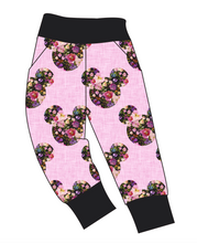 Load image into Gallery viewer, Floral Mouse Ears Basic Joggers And Jogger Shorts