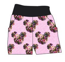 Load image into Gallery viewer, Floral Mouse Ears Basic Joggers And Jogger Shorts