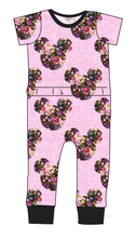 Load image into Gallery viewer, Floral Mouse Ears Bennett Pants and Shorts Length T-Shirt Romper