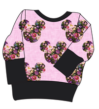 Load image into Gallery viewer, Floral Mouse Ears Grow With Me Hoodie (or Crewneck)