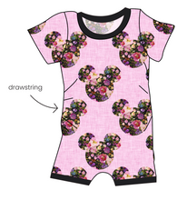 Load image into Gallery viewer, Floral Mouse Ears Grow With Me Pants And Shorts Romper
