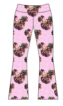 Load image into Gallery viewer, Floral Mouse Ears Kids Flared Leggings