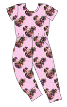 Load image into Gallery viewer, Floral Mouse Ears Ladies Pants Length Ivy Romper