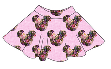 Load image into Gallery viewer, Floral Mouse Ears Ladies' Circle Skirt