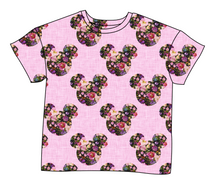 Load image into Gallery viewer, Floral Mouse Ears Ladies' Oversized Tee