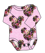 Load image into Gallery viewer, Floral Mouse Ears Lap Neck Bodysuit