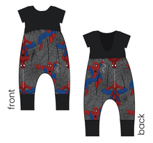 Load image into Gallery viewer, Spectacular Spidey Low Back Romper and Bubble Romper