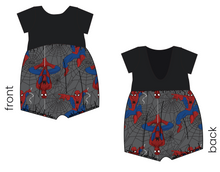 Load image into Gallery viewer, Spectacular Spidey Low Back Romper and Bubble Romper