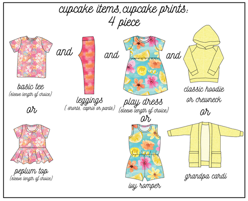 Spring 4 Piece Capsule: Cupcake Items, Cupcake Colours