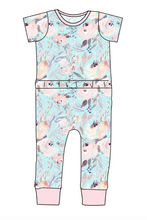 Load image into Gallery viewer, Icy Floral Bennett Pants and Shorts Length T-Shirt Romper