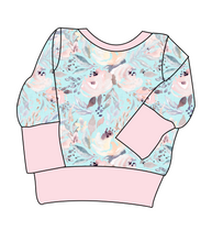 Load image into Gallery viewer, Icy Floral Grow With Me Hoodie (or Crewneck)
