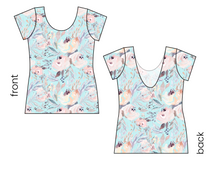Load image into Gallery viewer, Icy Floral Ladies' Low Back Ballerina Tee